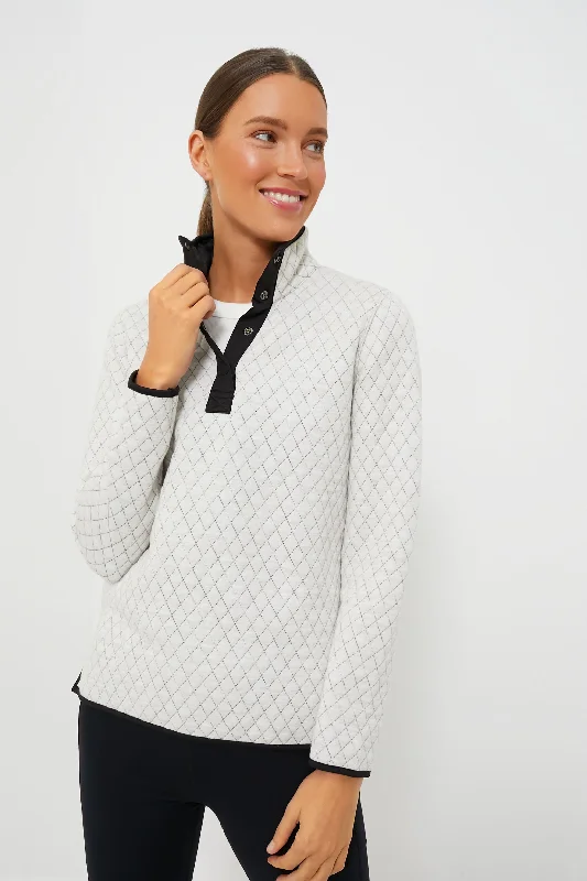 Warm Wear White and Black Corbet Reversible Pullover