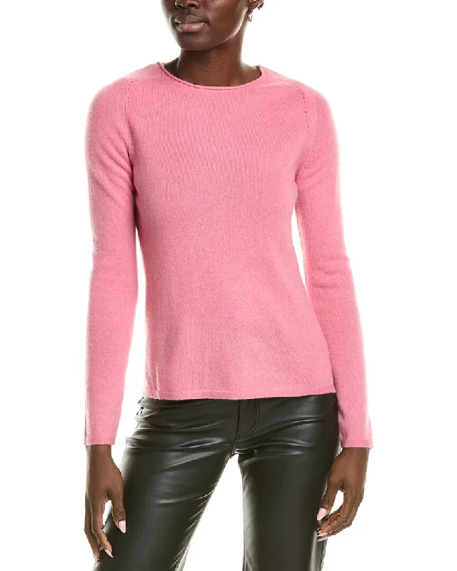 Fashionable And Versatile sofiacashmere Relaxed Crewneck Cashmere Sweater