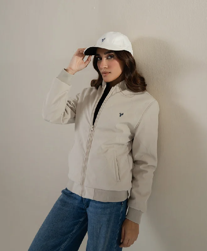 Lively And Youthful Cream Soft Shell Jacket (Women)