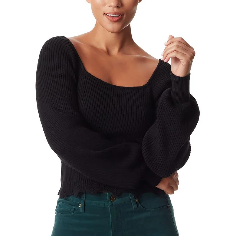 Classic Items Sam Edelman Womens Alexi Ribbed Knit Square Neck Pullover Sweater