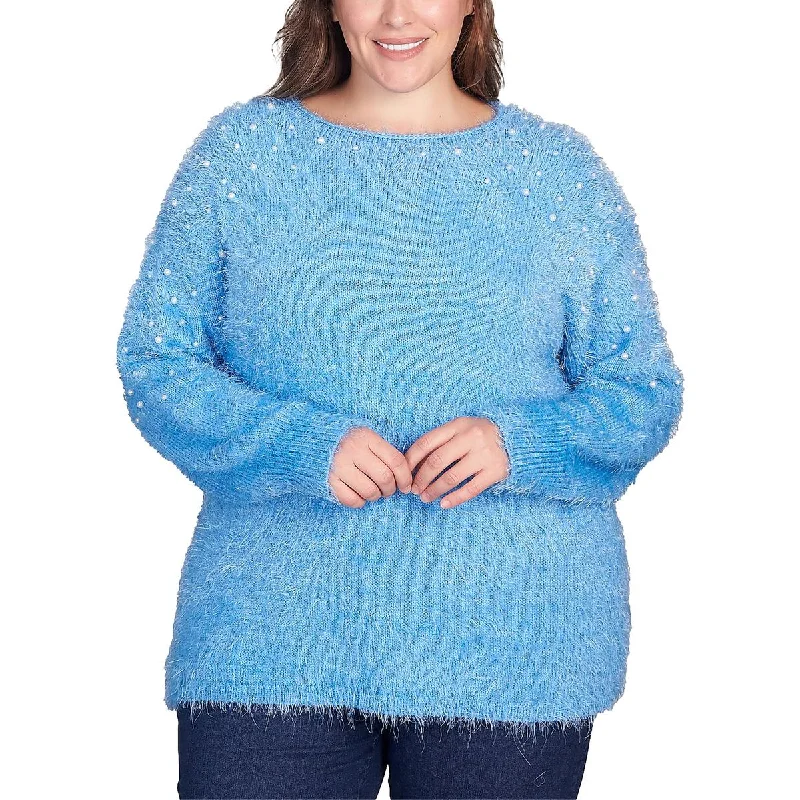 Sports Style Ruby Rd. Womens Eyelash Embellished Pullover Sweater
