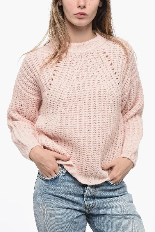 Warm And Comfortable Peserico Alpaca Wool Blended Pullover with Openwork Motif