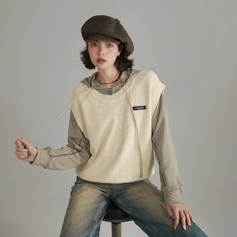 Relaxed Jackets Boxy Sleeveless Knit Sweater