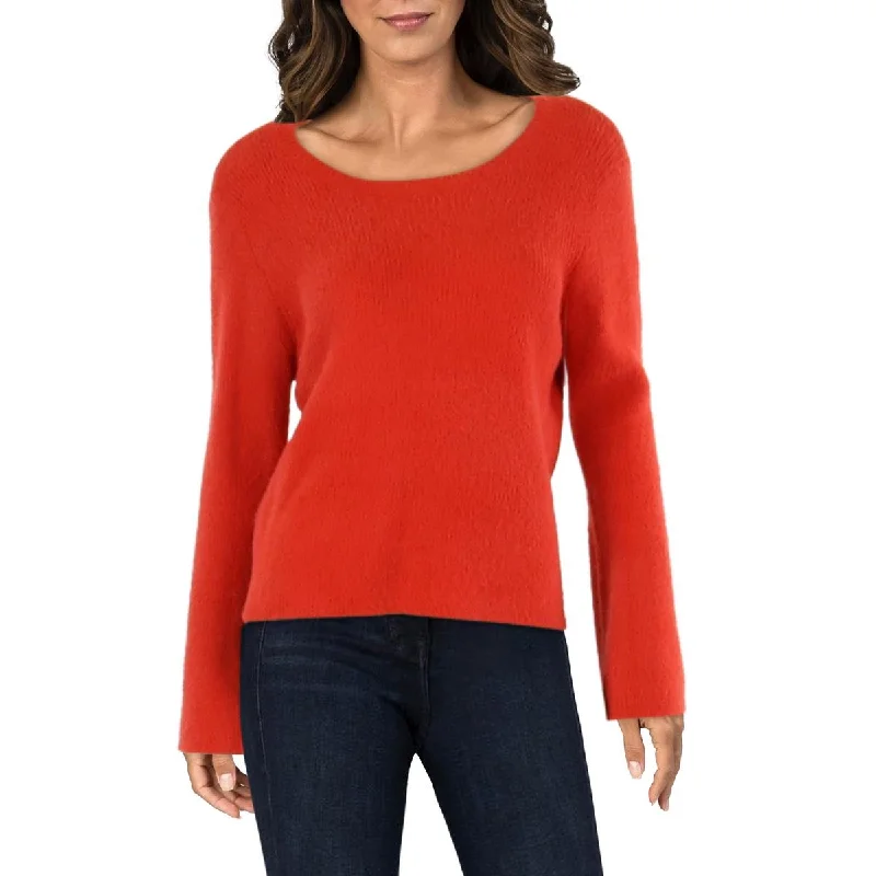 Effortless Outfits Womens Back Key Hole Crewneck Pullover Sweater