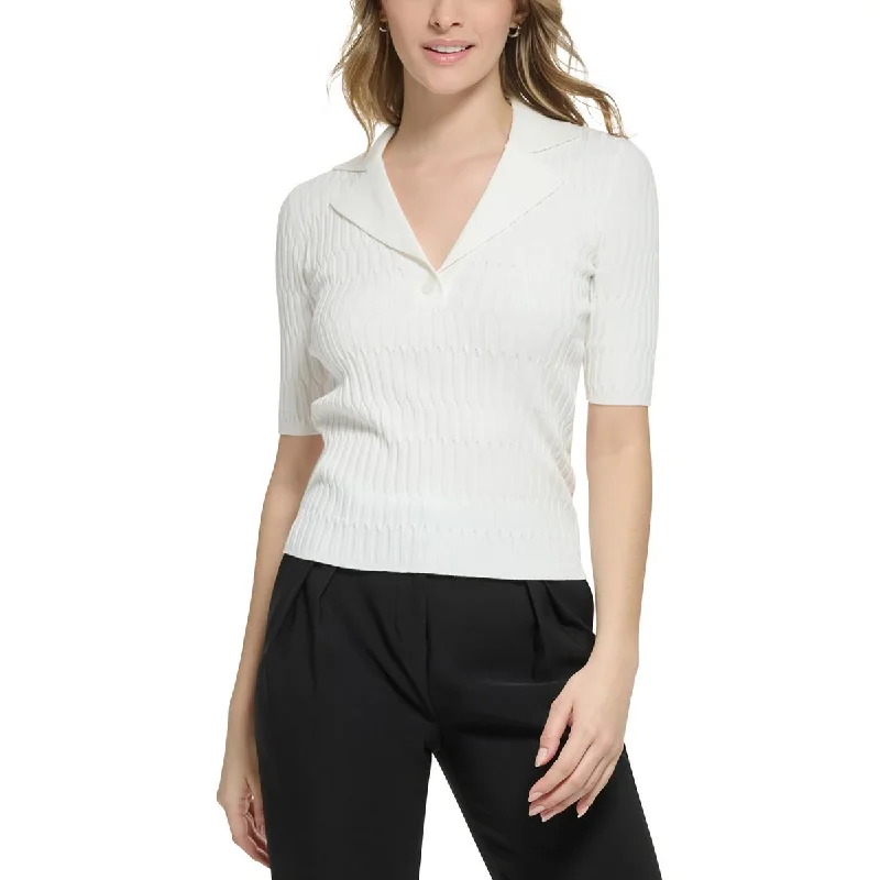 Fashionable And Fashionable Calvin Klein Womens Collar Front Button Pullover Sweater