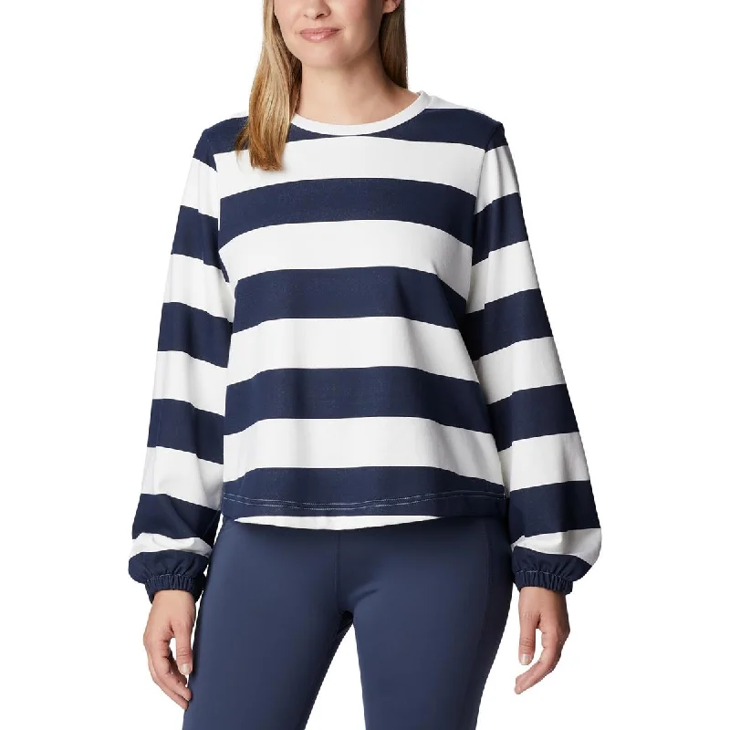 Fashionable And Versatile Columbia Sportswear Womens Cotton Striped Crewneck Sweater