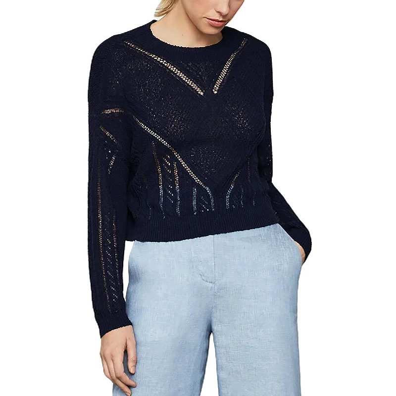 Double-sided Wear BCBGMAXAZRIA Womens Crew Neck Long Sleeve Sweater