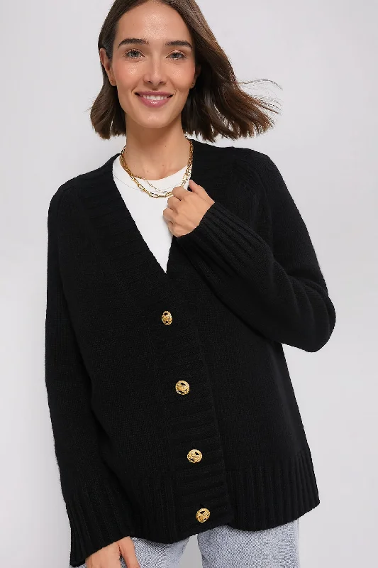 Soft Textures Black Rachel Cashmere Cardigan