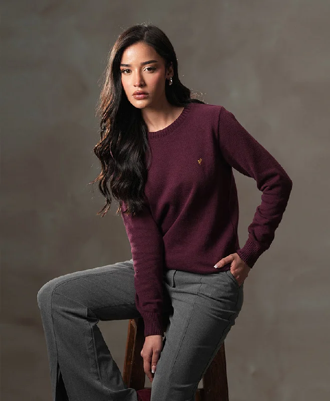Easy Chic Maroon Sweater (Women)