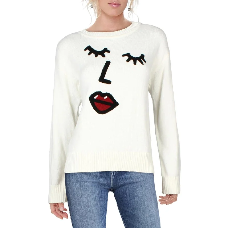 Urban Design Sense Gabby Isabella Womens Abstract Crewneck Pullover Sweater