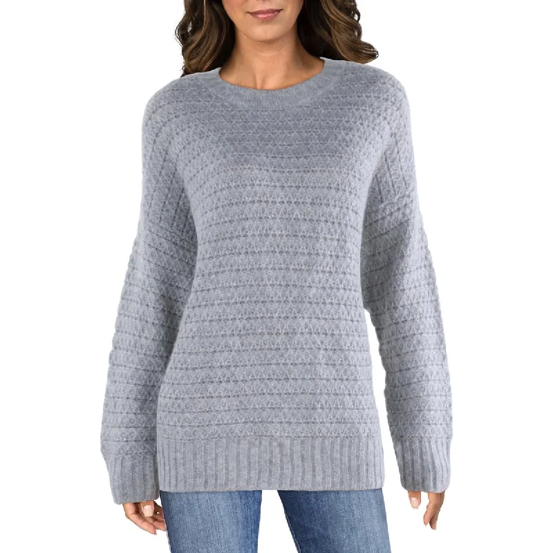 Nightclub Style Calvin Klein Womens Pintelle Metallic Crewneck Sweater