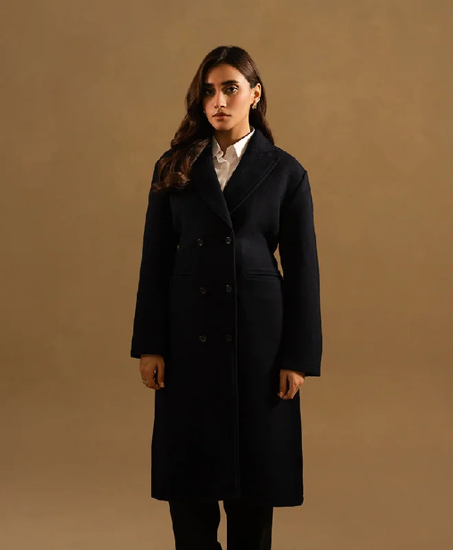 American Style Navy Long Coat Extended length (Women)