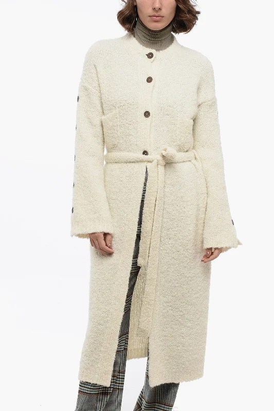 Innovative Design Co.go Blended Alpaca Wool Long Cardigan With Buttoms Detail M Standard Size