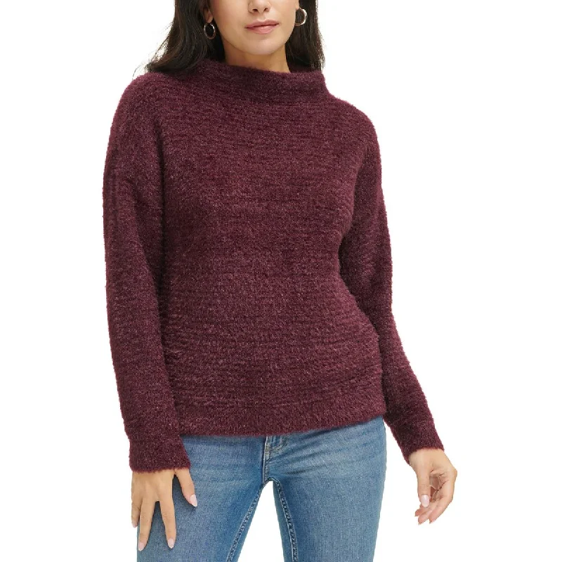 Luxe Comfort Calvin Klein Womens   Cozy Funnel Neck Pullover Sweater