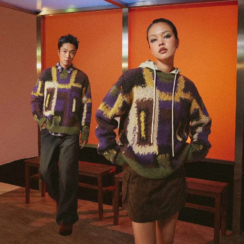 Fresh Wear Multi Color Loose Fit Knit Sweater