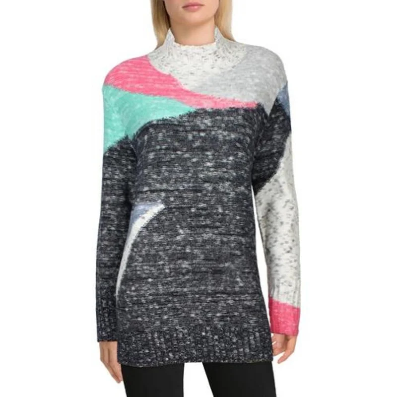 Soft Wear Nic + Zoe Womens Marled Long Sleeve Mock Turtleneck Sweater