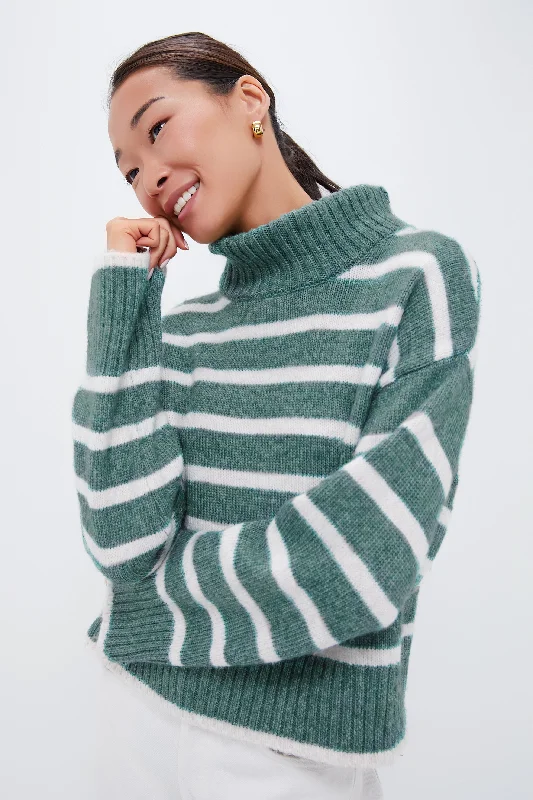 Lace Design Palm Green Josephine Stripe Sweater