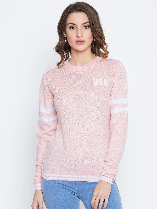 Modern Tailoring JUMP USA Women Pink Solid Sweaters