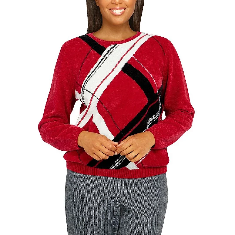 Luxury Fashion Alfred Dunner Womens Crewneck Long Sleeve Pullover Sweater