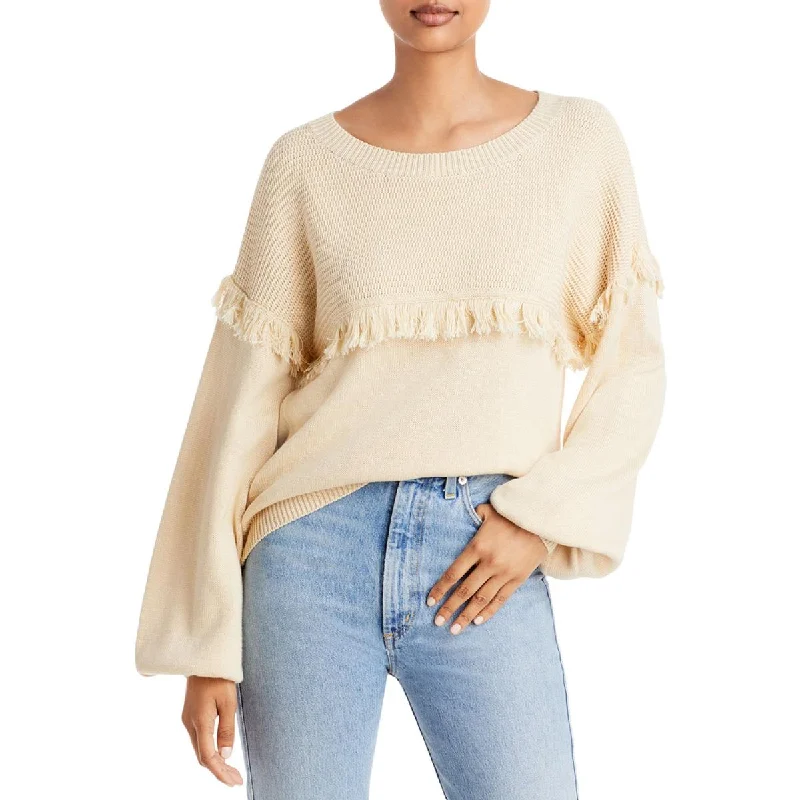 Personalized Series Joie Womens Angelina Fringe Knit Crewneck Sweater