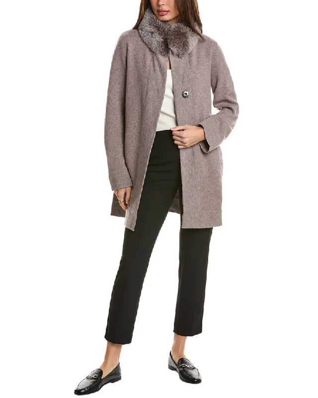 High-quality Design Forte Cashmere Swing Wool & Cashmere-Blend Cardigan
