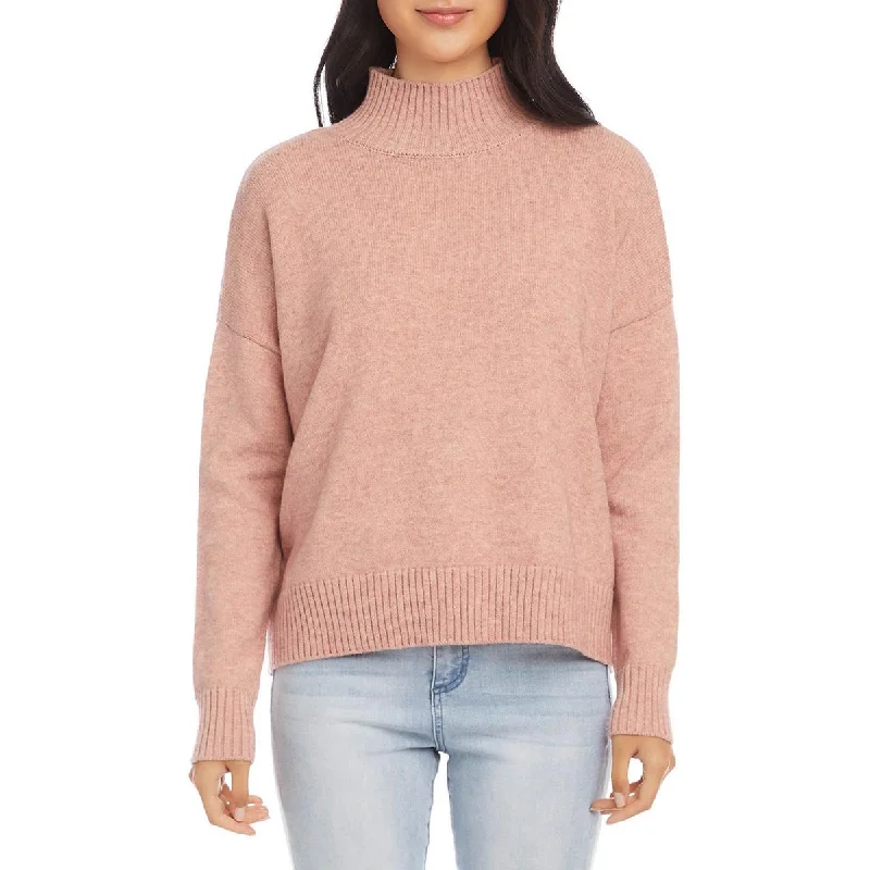 Soft Wearables Karen Kane Womens Ribbed Trim Heathered Turtleneck Sweater