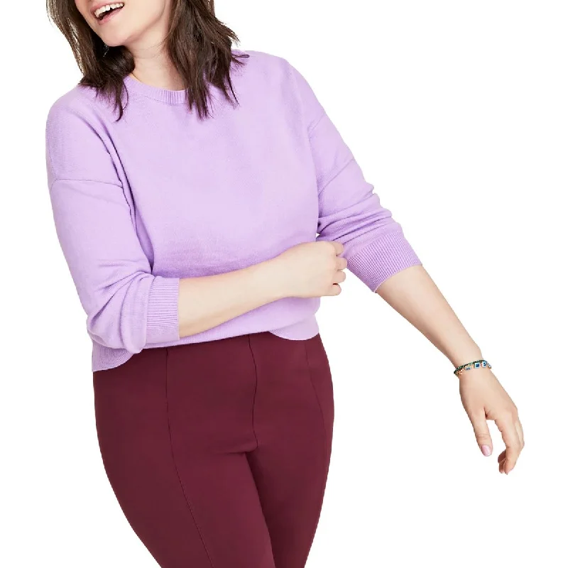Leisure Travel On 34th Womens Plus   Ribbed Crewnek Pullover Sweater