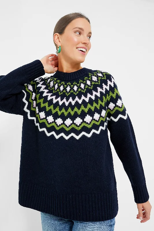 Comfortable Dresses Navy Chesil Knit Sweater