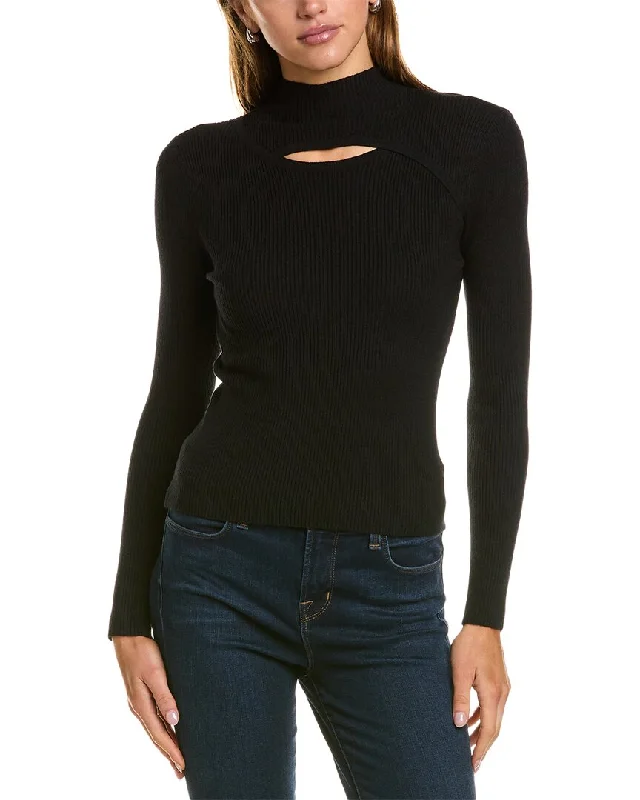 Sweet Girl Lea & Viola Cutout Mock Neck Sweater