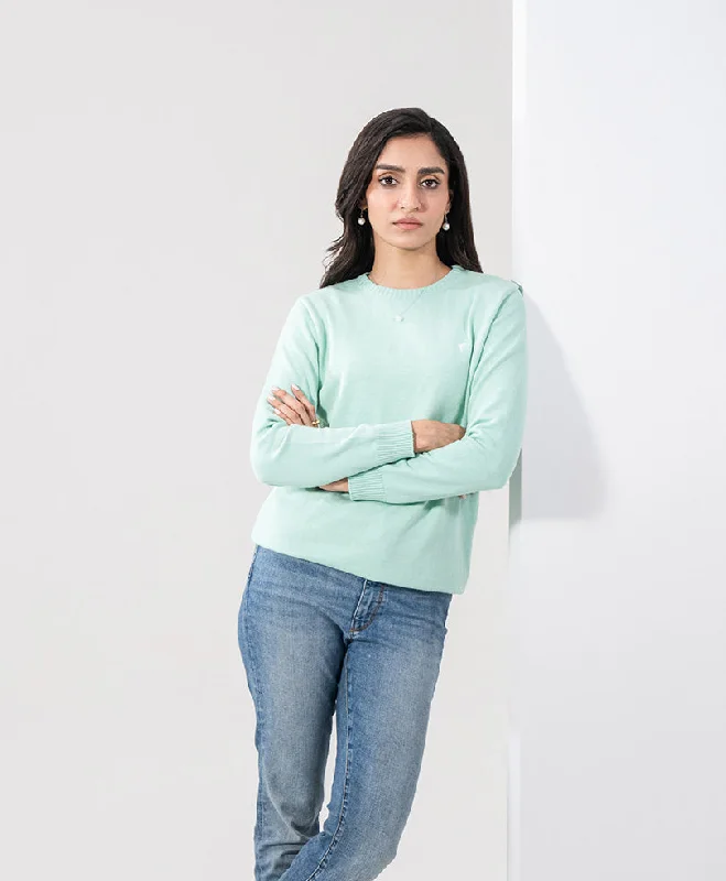 Romantic Data Mint Crew Neck Jumper Sweater (Women)
