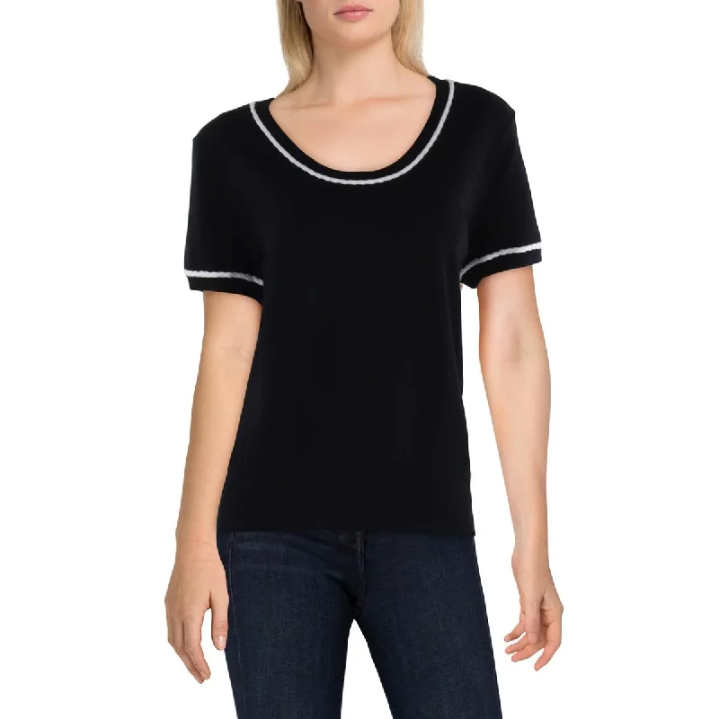 Cozy Outerwear Karl Lagerfeld Paris Womens Crewneck Short Sleeve Pullover Sweater