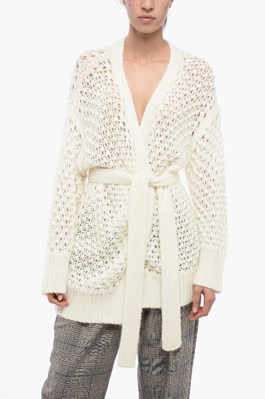 Sexy Fun Fabiana Filippi Cannes Knit Stitchies Cardigan With Belt