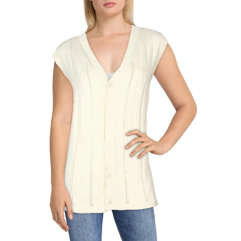 Timeless Style Sunflower Womens Open Stitch Cable Knit Cardigan Sweater