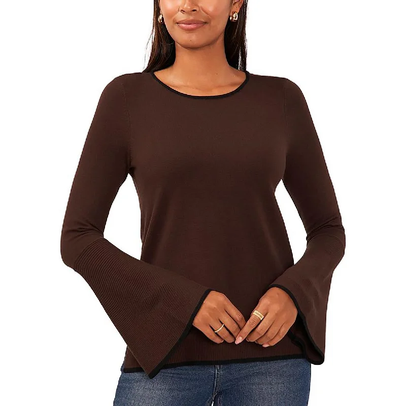 Elegant And Simple Sam and Jess Womens Side Slit Long Sleeve Crewneck Sweater