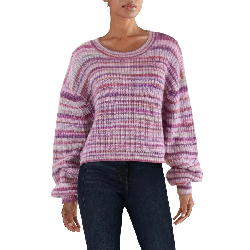 Layered Comfort Womens Crewneck Ribbed Pullover Sweater