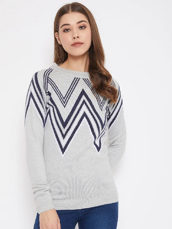 Fashionable Ease JUMP USA Women Grey Sweater