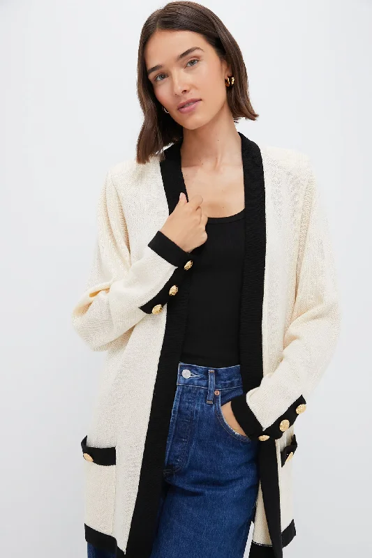Hooded design Cream and Black Georgie Sweater