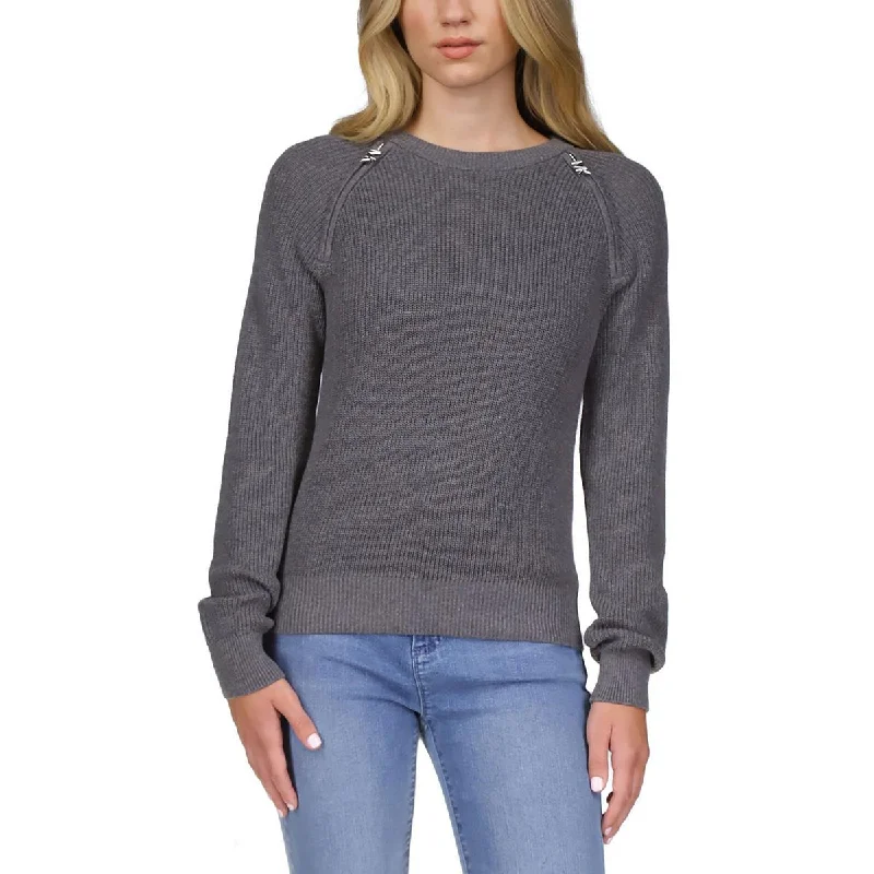 Fashion And Simplicity MICHAEL Michael Kors Womens Petites Crewneck Cropped Pullover Sweater