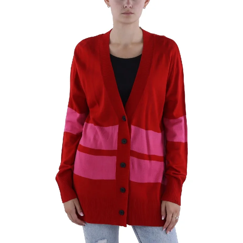 Elegant Style Madeleine Thompson Womens V Neck Button Front Cardigan Sweater