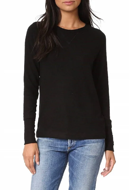 Classic Items Shala Brushed Sweater In Black