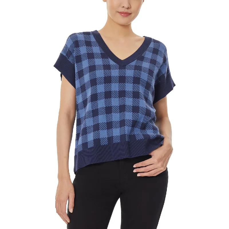Everyday Chic Jones New York Womens Knit Check Print Sweater Vest