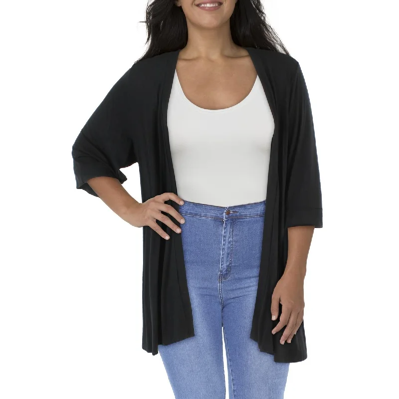 Cozy Fit 24seven Comfort Apparel Womens Plus Cardigan Open Front Duster Sweater