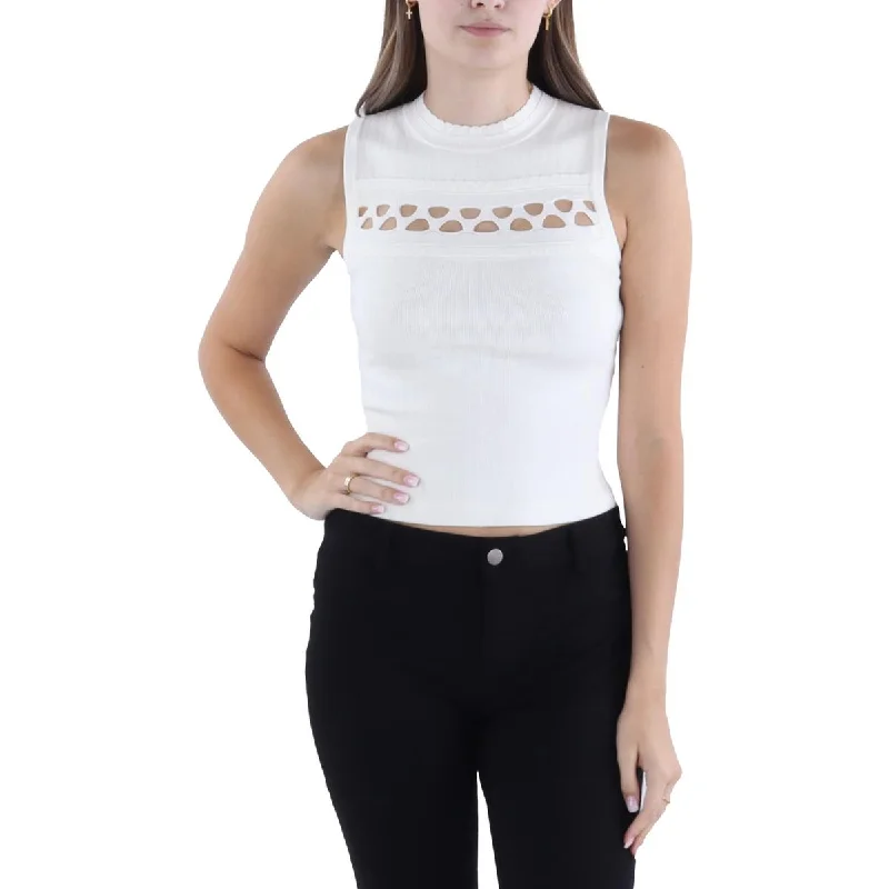 Advanced Customization Marciano Womens Lucca Cut-Out Scalloped Tank Top Sweater