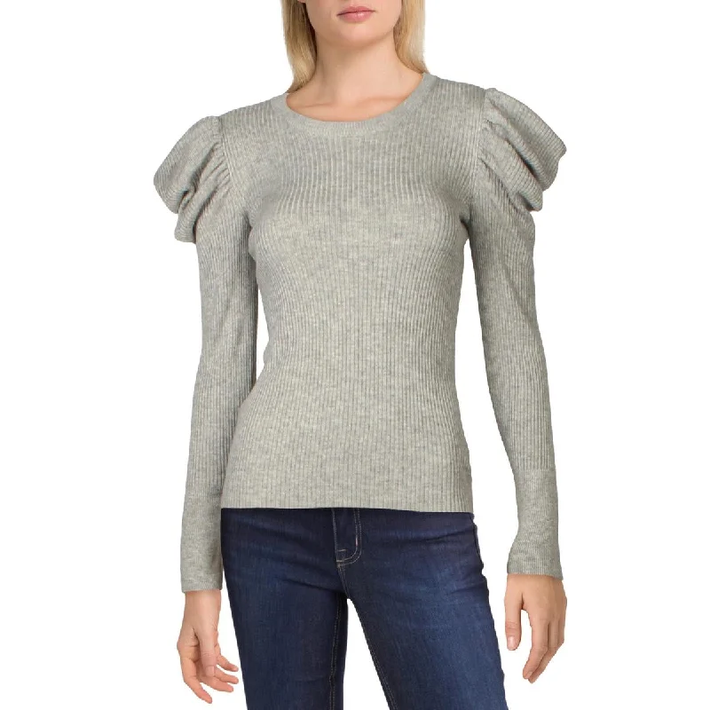 Simple Comfort 7 For All Mankind Womens Wool Blend Puff Sleeve Crewneck Sweater
