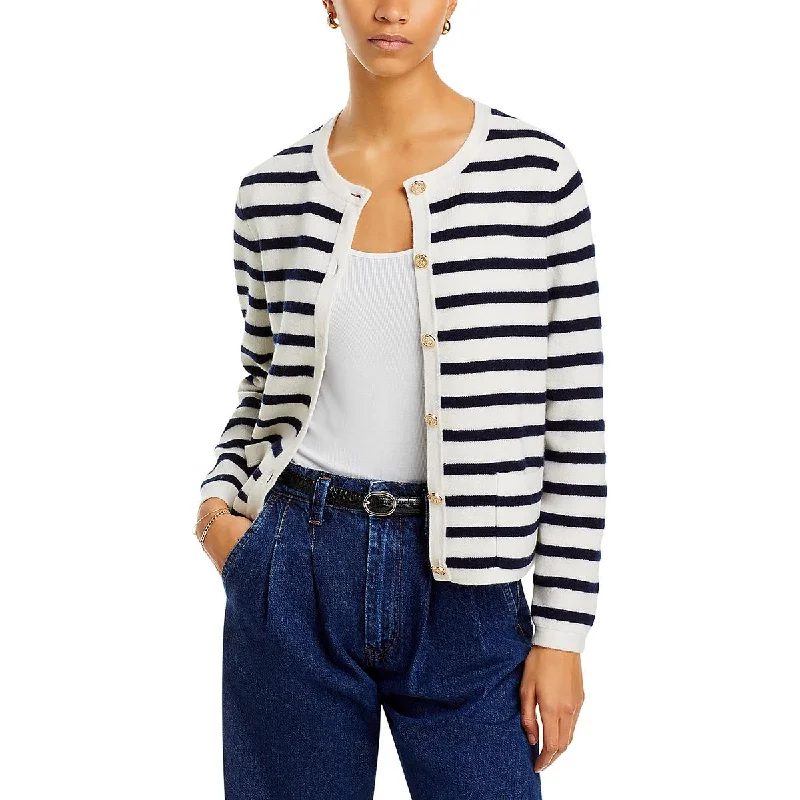 Comfy Chic Womens Cashmere Button-Down Cardigan Sweater