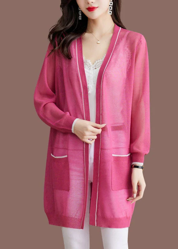 New Autumn And Winter Styles Rose Patchwork Ice Size Knit Cardigans Summer