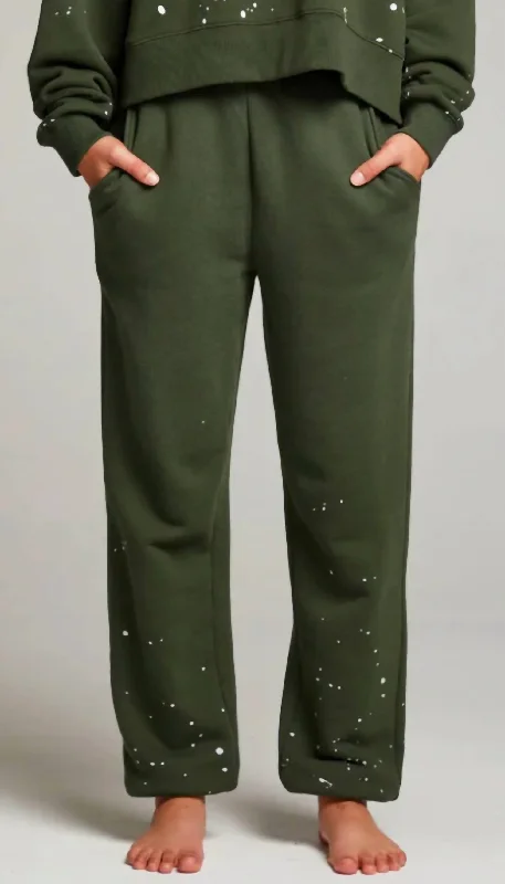 Cozy Lifestyle Ombré Sweatpants Splatter Paint In Forest Night