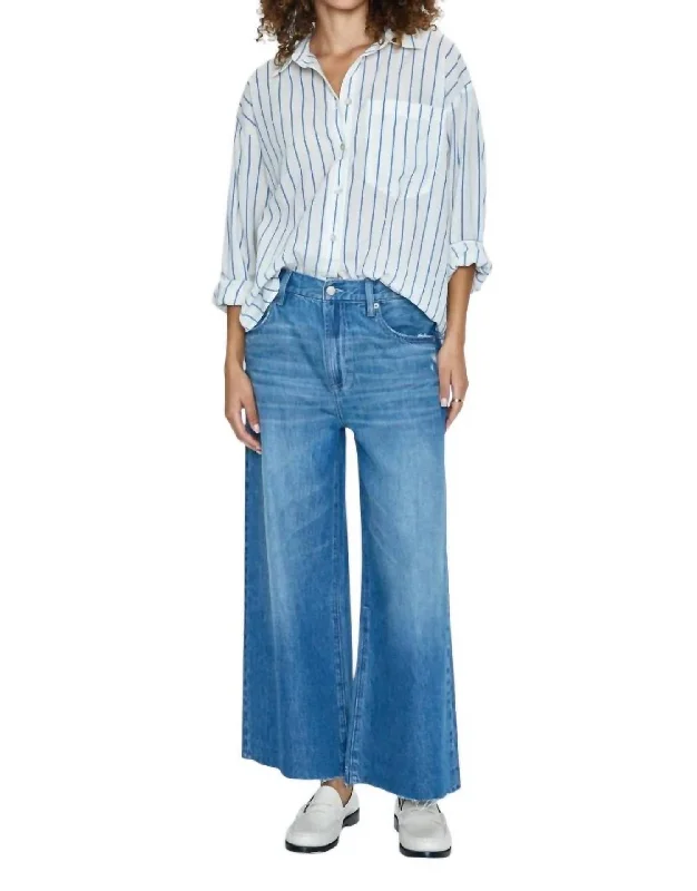 Versatile Casuals Jadyn Low Slung Crop Jeans In Amalfi