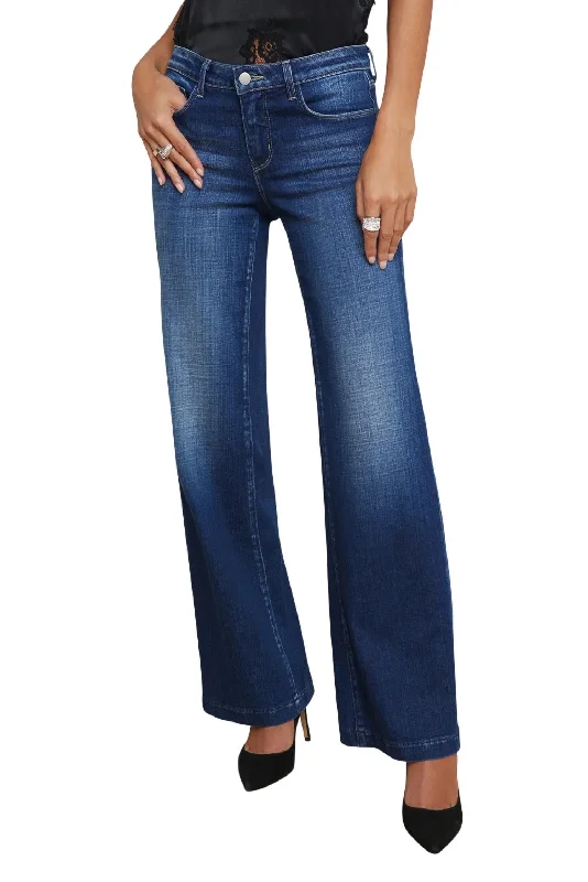 Simple Chic Joanne Low Rise Wide Leg Jean In Haven