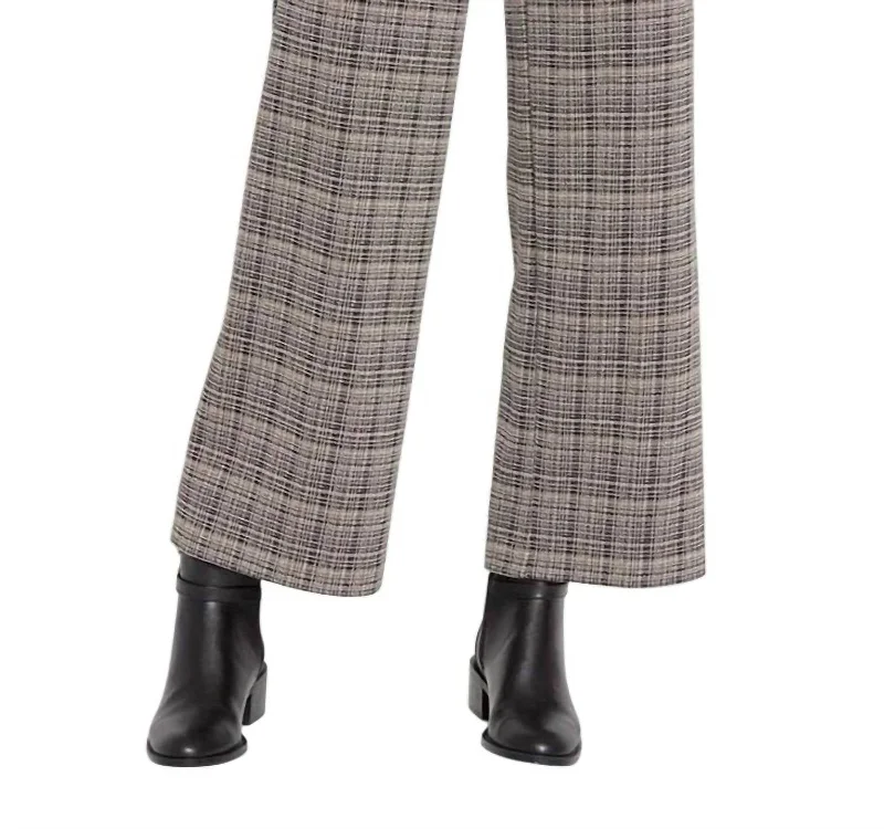 Warm Chic Erin Hi Waist Wide Leg Ponte Pant In Opposites Attract Plaid